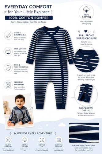 Image of TuddyBuddy 100% Cotton Romper /Bodysuit for Baby Boys
