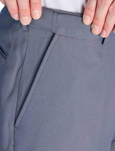 Chums Men's Classic-Fit Expandable-Waist Flat-Front Dress Pant Formal Slacks Grey4