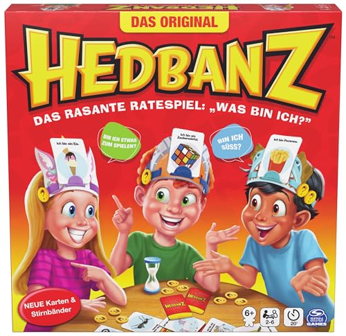 Spin Master Games - Hedbanz, das rasante Ratespiel für die ganze Familie, Neuauflage (2025) mit tollem Spielmaterial, für 2-6 Spieler ab 6 Jahren
