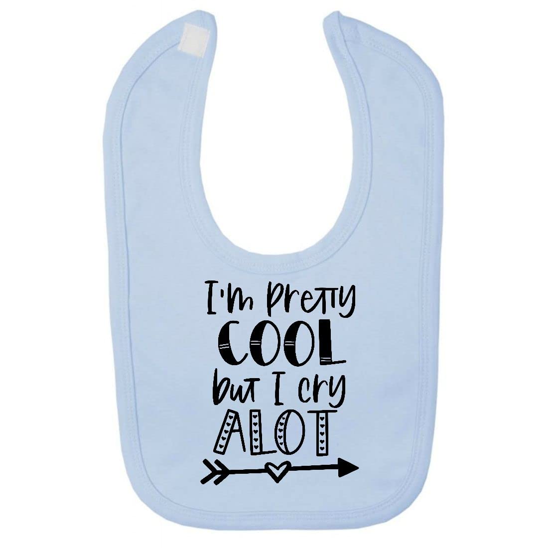 Miammo I'm pretty cool but I cry a lot statement [BBY5] cotton baby bib - Pastel Blue