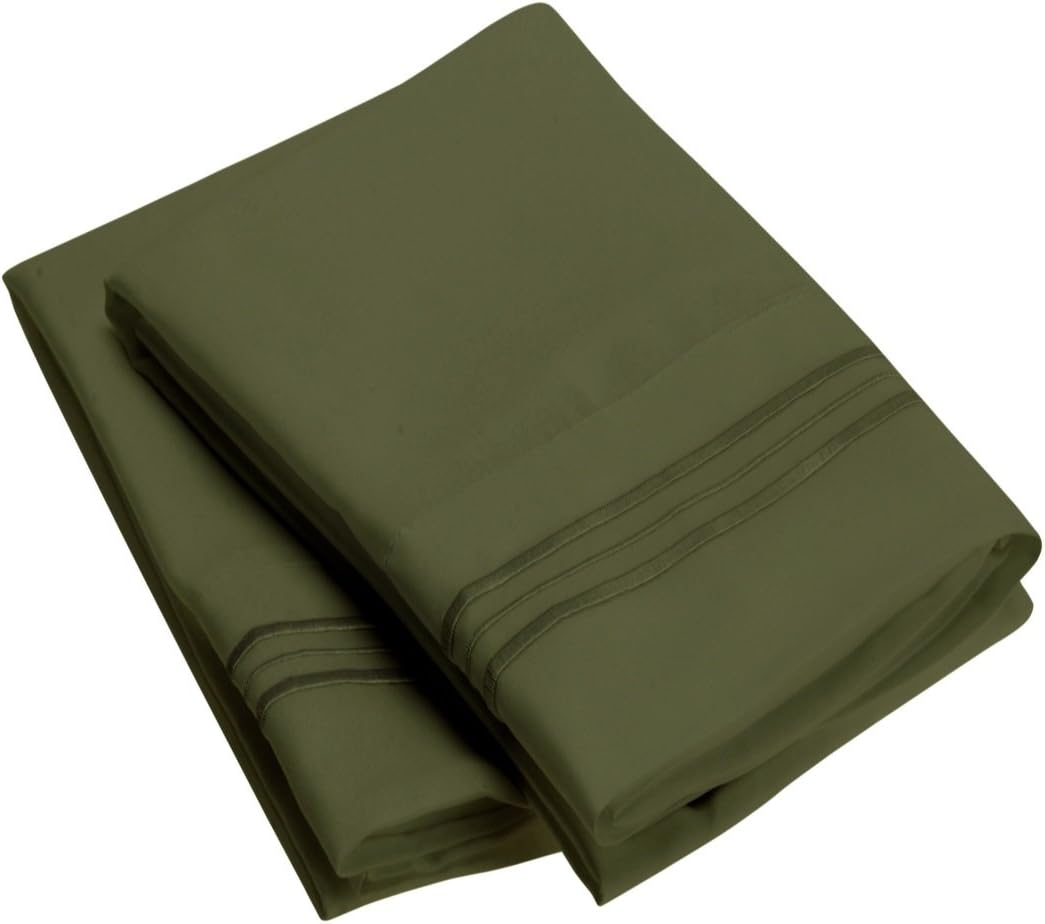 King Pillowcase Set Emerald Green- 1800 Double Brushed Microfiber Bedding - Wrinkle, Stain, Fade Resistant - Soft and Durable - All Season (Set of 2 King Size, Emerald Green)