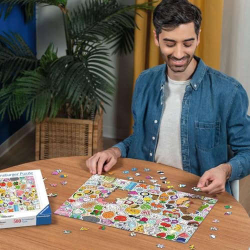 Rompecabezas Ravensburger Cute Kawaii Chaos de 500 piezas – Arte juguetón con personajes, desafío divertido para adolescentes y adultos miniatura 4