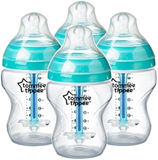 Tommee Tippee Advanced Anti-Colic Baby Bottle, Slow Flow Breast-Like Nipple, Heat-Sensing Technology, BPA-Free - 9 Ounce, 4 Count