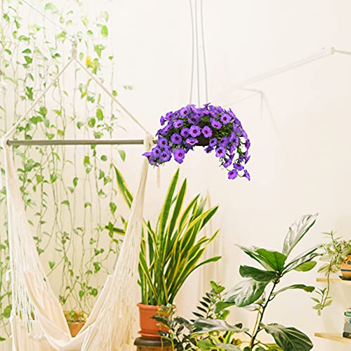 Yardwe 30Pcs Flower Pot Hanging Chain Plastic Plant Pots Holders Basket Planter Hanger Fence Railing Wall Plant Containers Hook For Outdoor Indoor Garden Balcony Decoration White #TOP5