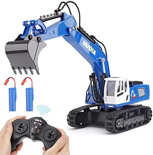 Remote Control Excavator Toys for Boys - PREBOX Rc Excavators Metal Shovel for Kids Age 4-7 8 9 10 Year Old, Birthday Gifts Ideas, 1/18 Scale 2.4Ghz