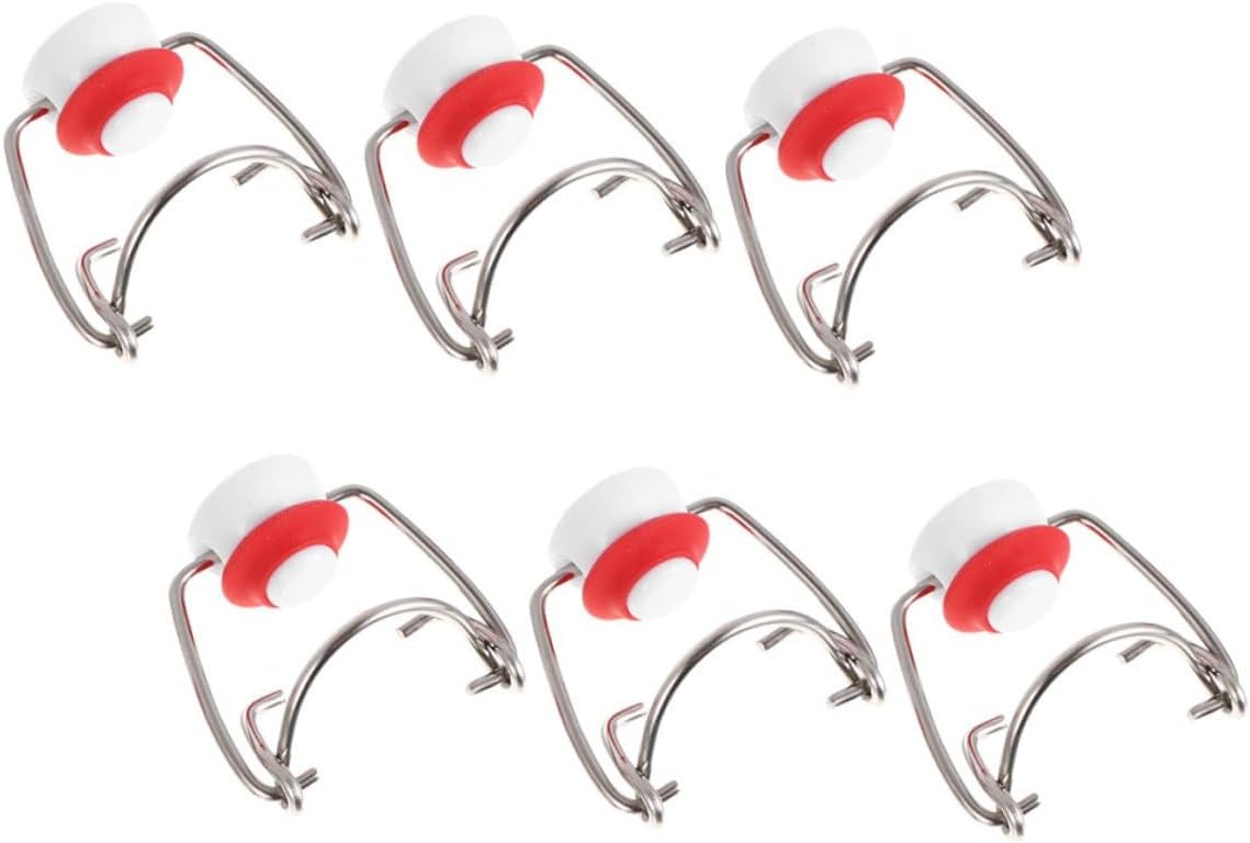 Toyvian 6pcs Bottle Caps Stainless Steel Flip Stoppers Replacement Lids for Glass Bottles Home Brewing Fermentation Beverage Sealing