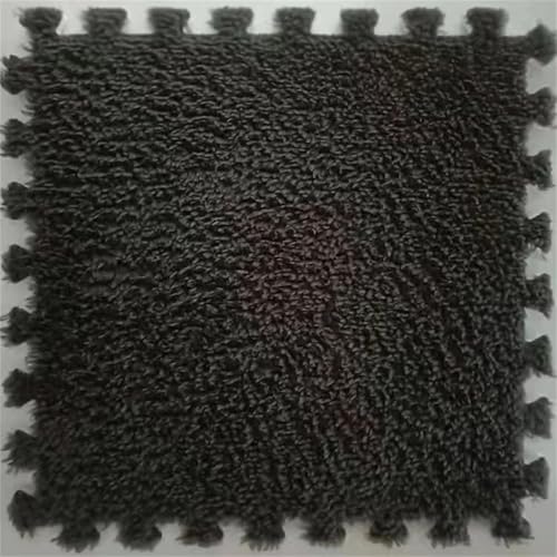 起毛 ジョイントマット 大判 厚手 12mm もこもこ 30x30cm 10枚組 絨毯 柔らかい肌触り タイルカーペット フロアマット 床暖房対応 ノンホルムアルデヒド 床保護 滑り止め付き 防音 保温性 グレー 暗灰色