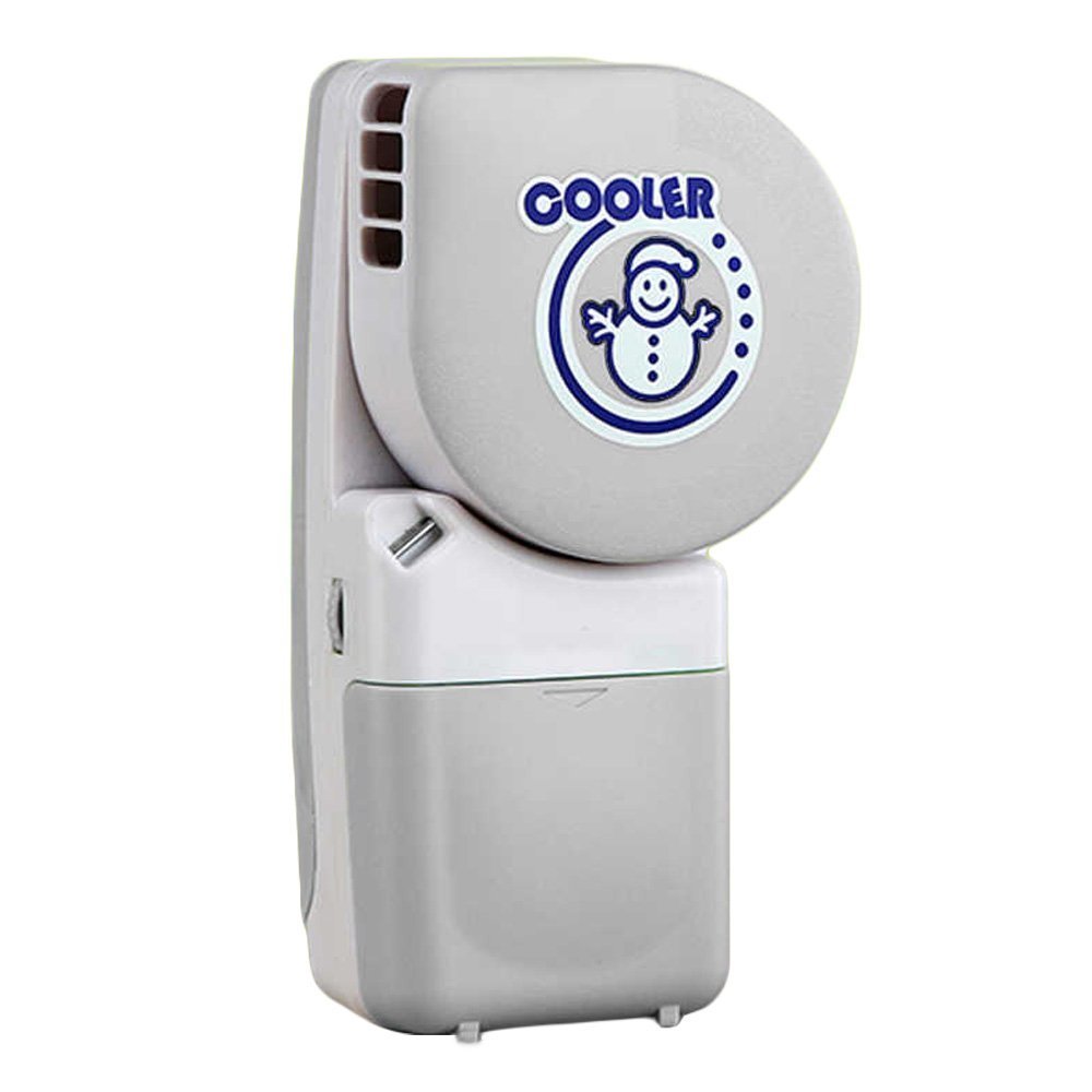 feifuns Portable Small Fan & Mini-Air Conditioner Humidifier Fans Snowman Cools Air Up to -1.1℃ Speed Adjustable Rechargeable Hand Desk (grey)