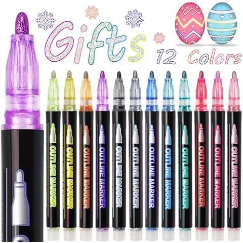 AKUBLE Shimmer Outline Markers Set Cover