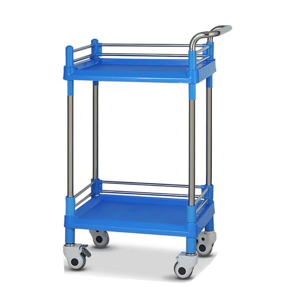 Carrelli Mobili, Carrello per Uso Domestico Small 2 Tiers Carrello Delle Attrezzature Mediche con Ruote Del Freno Universale, Carrello Di Rotolamento Del Salone Di Bellezza Dell'Acciaio Inossid