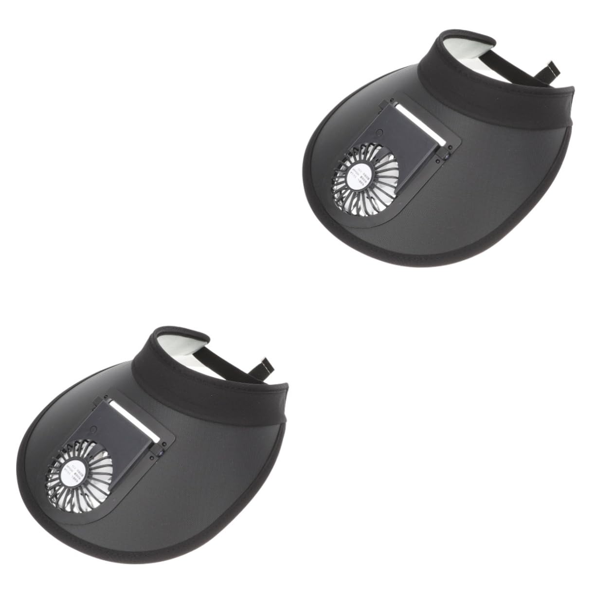 VALICLUD Visier mit Lüfter Sonne Fischerhut Schirmmützen für Damen Kappen Sombrero Strand Surfhut Hut mit Fächer Visiere für Frauen Fan-Design-Hut Visier im Fan-Design PVC Black