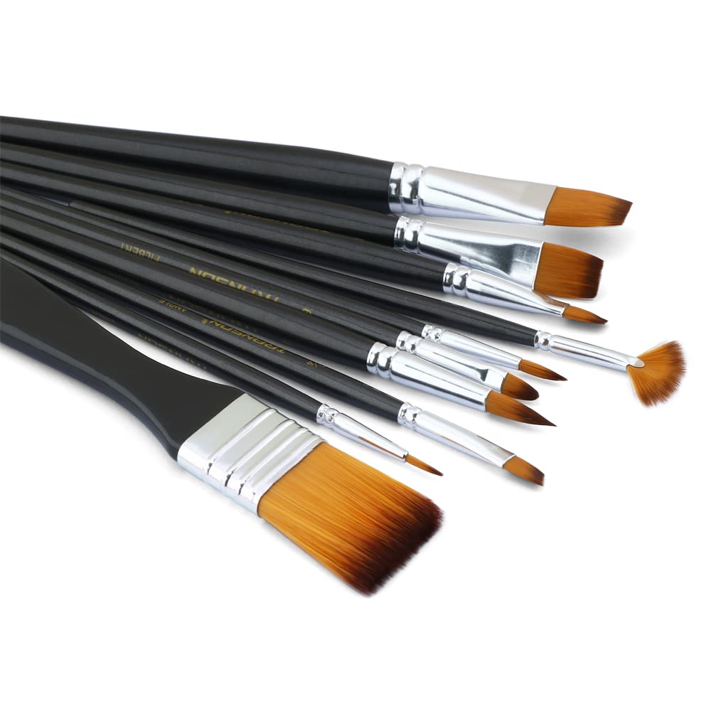Transon Paint Brush Kit - 10 Brushes & Spatula -3