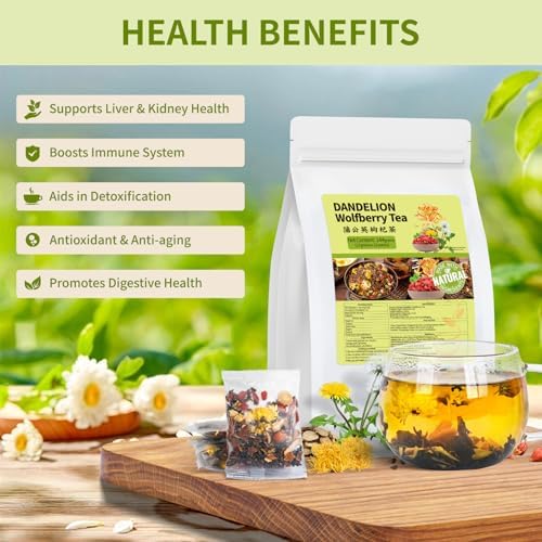 Dandelion Wolfberry Tea, Natural Kidneys & Liver Health Dandelion Root Tea - 4