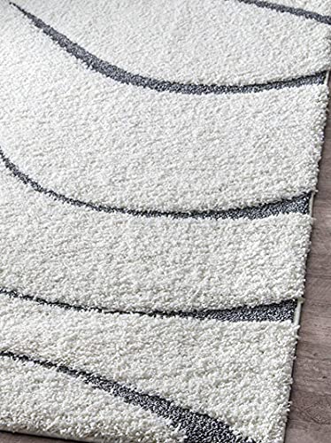 Image of Modern Shaggy Carpet (Ivory, Polypropylene, 4x6 Feet)