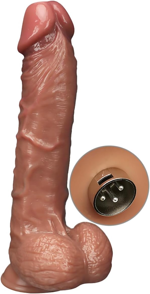 10.43" Realistic Thick Dildo with 3XLR Adapter Premium Liquid Silicone Big Cock Skin Touch Penis G Spot Anal Dildo Sex Toy for Women