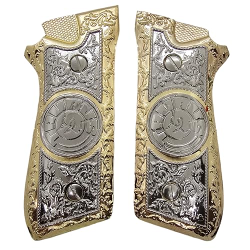 Custom Taurus Grips Taurus PT-99 PT-92 PT-100 PT-101 Metal Grips Nickel Gold PT Screws