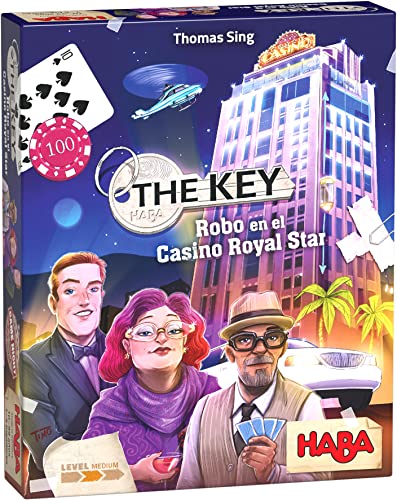HABA 306852 – The Key – Robo en el Casino Royal Star, Juego de investigación Nivel intermedio. Más 10 años