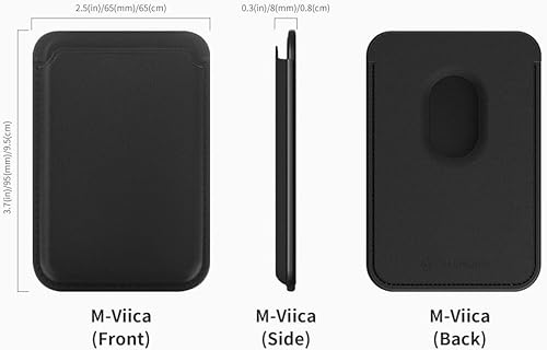 Miniatura 6 de Sinjimoru Billetera magnética para tarjetas, cartera de cuero vegano premium para teléfono MagSafe para 3 tarjetas, compatible con iPhone 15 Plus