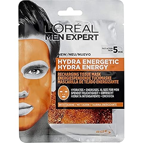 Mascarilla facial L'Oreal Paris Men Expert Hydra Energetic Tissue para piel cansada Cover