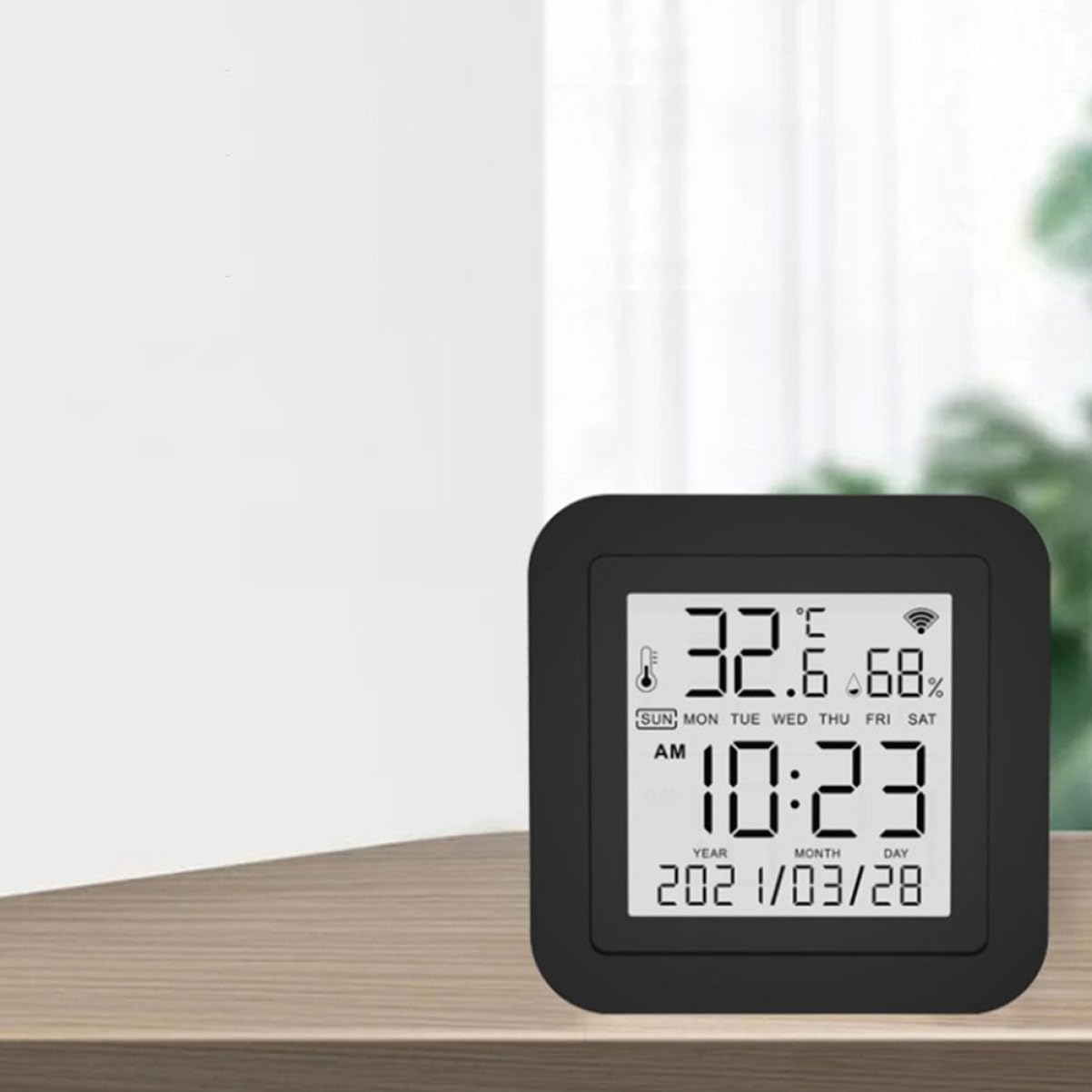 OSALADI 1 juego Termómetro Digital Higrómetro de Escritorio Medidor de Temperatura y USB Compacto para Hogar Oficina y Reptiles Alta Precisión Consumo Energético