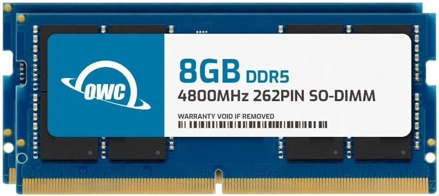 OWC 16GB (2x8GB) Replacement for Crucial CT2K8G48C40S5 - DDR5 4800MHz PC5-38400 CL40 1Rx8 262-pin 1.1V Non-ECC SODIMM