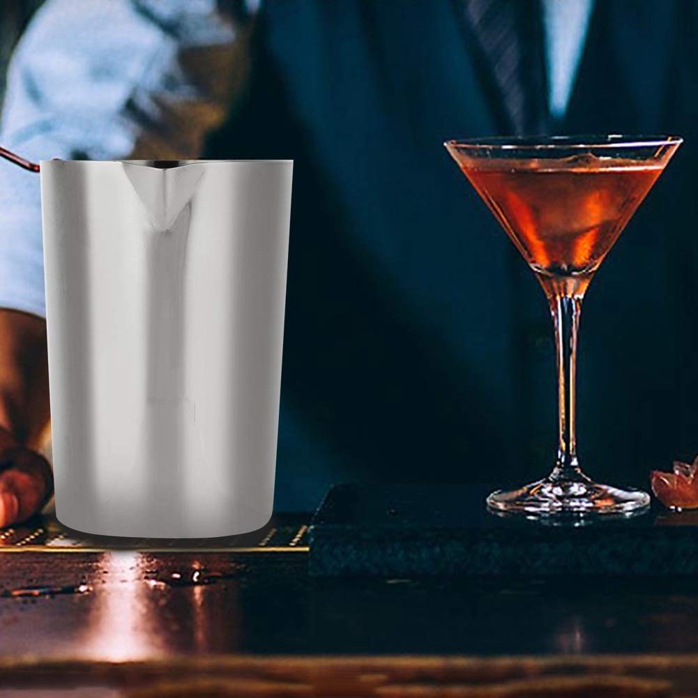 Mixing Glass in Acciaio Inox 500 Ml, Boston Shaker Mixing Glass Cocktail Brocca per Tazze Mescolare Bevande, D'argento