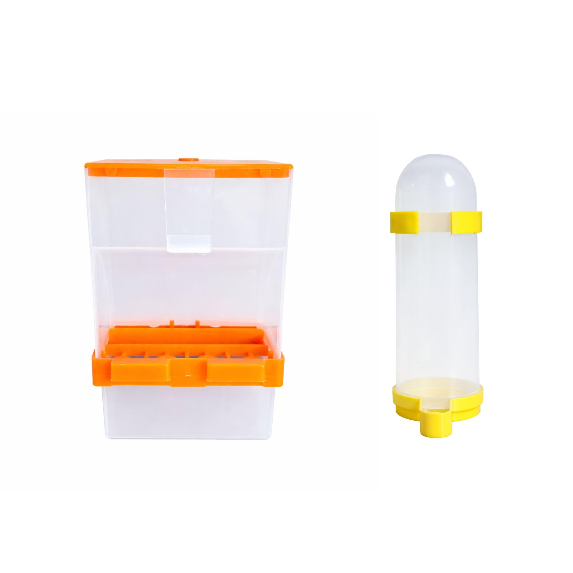 Automatic Bird Feeder 300g No Wastage with 400ml Water Feeder Combo, Transparent Plastic-image-9