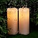 Eldnacele Wasserdichte Flammenlose Kerzen mit Fernbedienung/Timer-Funktion, Batteriebetriebene Große Flackernde LED-Säulenkerzen für Outdoor Garten Laternen Dekoration(Weiß,10cm x 20cm/25cm)