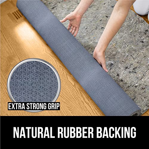 Gorilla Grip Felt Rubber Under Rug Pad And Chair Pad Set Of 2, Felt Pad Size 1/8" Thick 5X7, Cushioned Gripper For Area Rugs, Chair Pad Size 16X16 In Pebble, 2 Item Bundle #TOP2