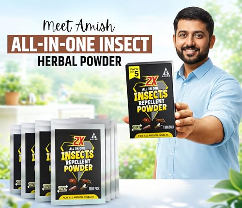 Image of Amish All-in-One Powder 40 grm - Instant Repel on Contact | Odorless Insect Repel for Cockroaches, Ants, and Crawling Pests | Safe for Home & Kitchen Use
