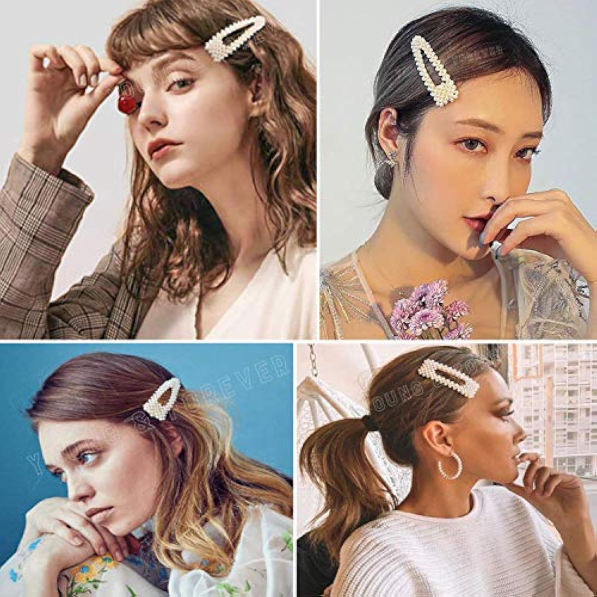 4pcs Bows/Clips Birthday Bling Hairpins