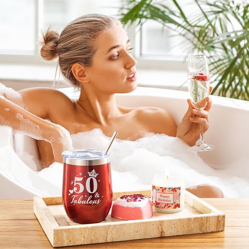 50th Birthday Gifts for Women,Happy 50th Hamper Basket for Her, Gifts for Women Turning 50 Year Old,Unique 50th Pamper Box Gifts Presents Ideas for Mom Best Friends Sister Aunt - Image 6