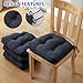 IPYNBAP Chair Cushions for Dining Chairs Set of 4, Kitchen Chair Cushions, Chair Pads with Ties and Non Slip Backing, Tufted Memory Foam Seat Cushion 4 Pack, 15.5