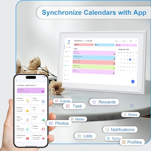 15.6 Inch Digital Calendar Wall Touch Screen Chore Chart, 32GB Electronic Calendar + Smart Family Planner, Wall and Desk Mountable, Gifts for Women Men, Gifts for Mom Dad by BQQJDD - Image 3