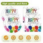 41PCS Happy Birthday Decorations Colorful Birthday Themed Decorations Includes Disposable Paper Plates and Napkins,Tablecloth for Kids' Boys Girls Baby Shower - Image 4