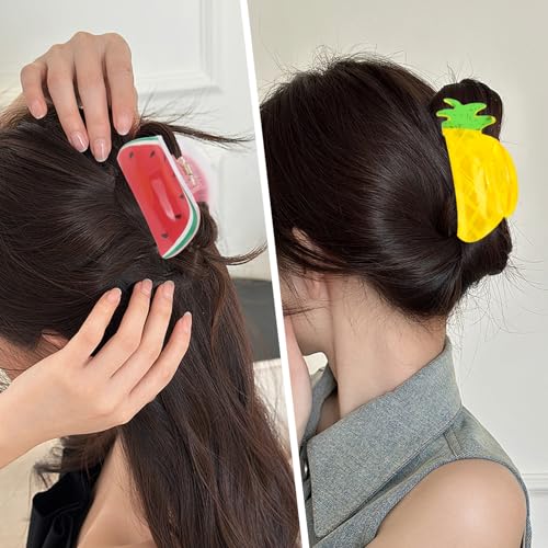 5 Pcs Fruit Hair Clips Strawberry Lemon Orange Pineapple miniatura 5