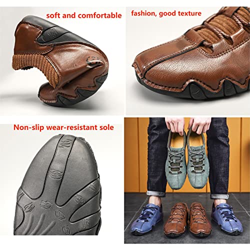 DAGY Chukka Boots Mens, Men's Fashion Sneakers Casual Running Shoes Driving Shoes Slip-on Loafers Lace-up Blue Brown Green2