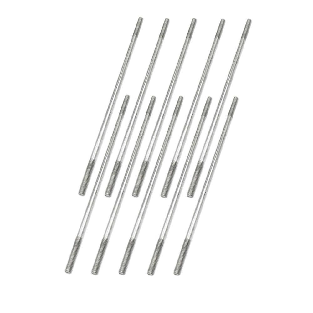 10PCS RC Toy Pushrod Connector Double End Threaded Rod Stainless Steel Rod Linkage for RC Airplane Helicopter Car Boat DIY Model Toy Parts (M3X100mm)