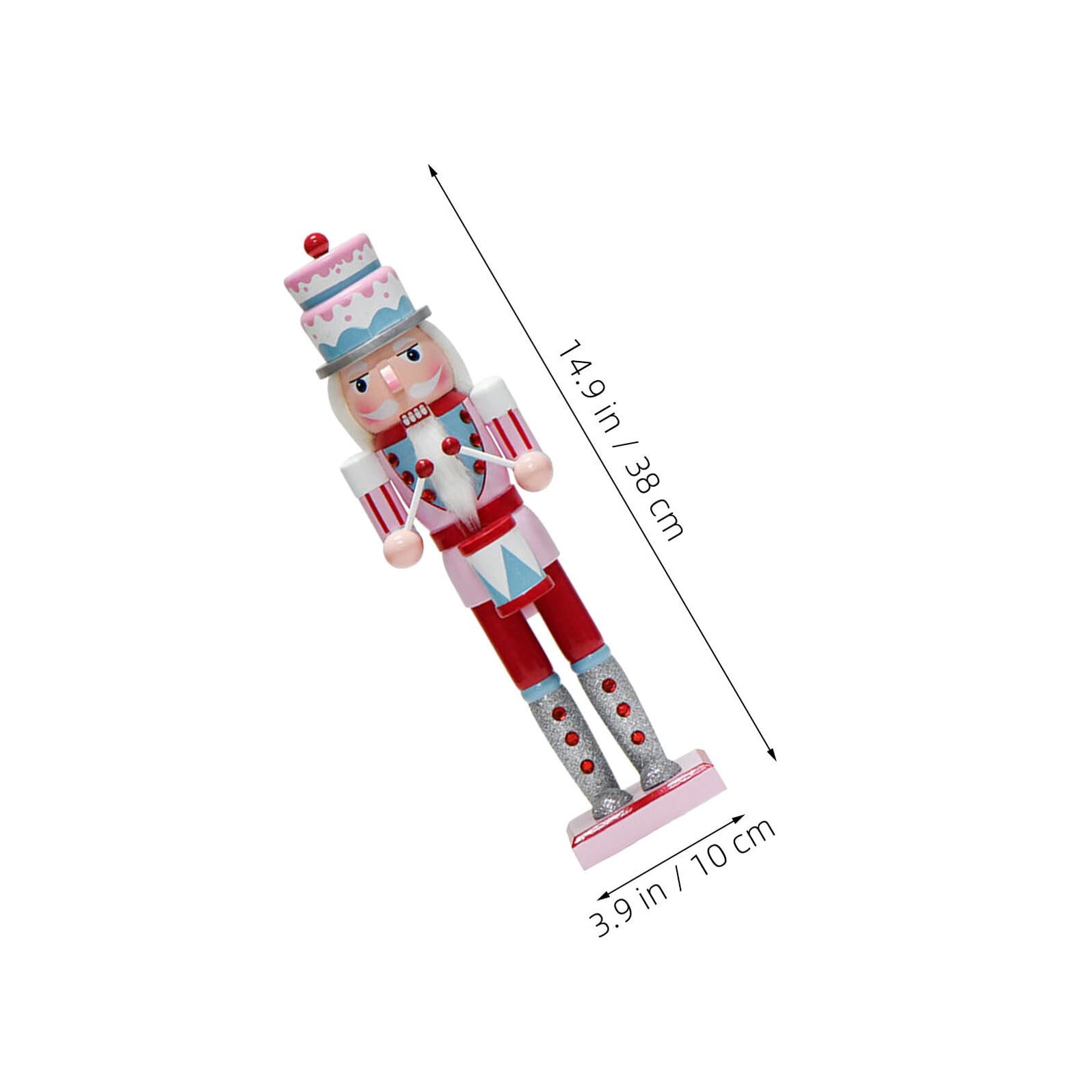 3 Sztuki Częściowy Drewnianych Figur Żołnierzy Dziadków Do Orzechów Pastelowe Kolory Dekoracja Świąteczna Do Kominka Stołu i Przyjęć Trwałe i Klasyczne Ozdoby Bożonarodzeniowe