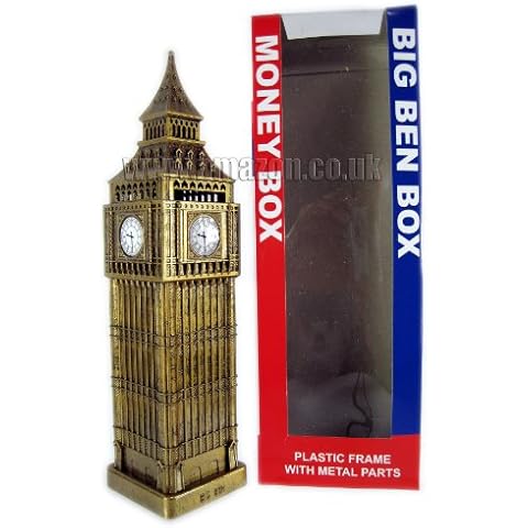 London Big Ben Money Box Made of Plastic with Metal Parts Cover