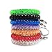 QMET Pack of 35 Stretchable Plastic Bracelet Wrist Coil Wrist band Key Ring Chain Holder Tag (7 COLORS MIXED)