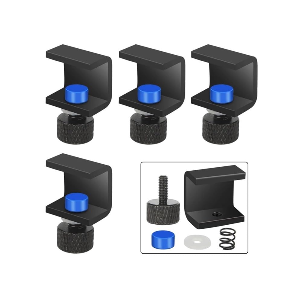 Platform Clamped Glass Plate Hot Bed Fixing Clip Adjustable Fixing Clip Spring Gasket Fit for 3D Printer Accessories(B-Black 4pcs)