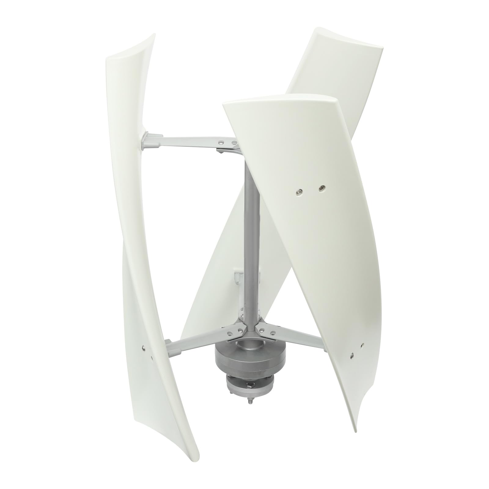 Generatore eolico verticale, generatore eolico verticale da 100 W, 12 V, con rotore magnetico permanente, impianto eolico con 3 lame in fibra di nylon e 30 dB, per barche e gazebo, bianco