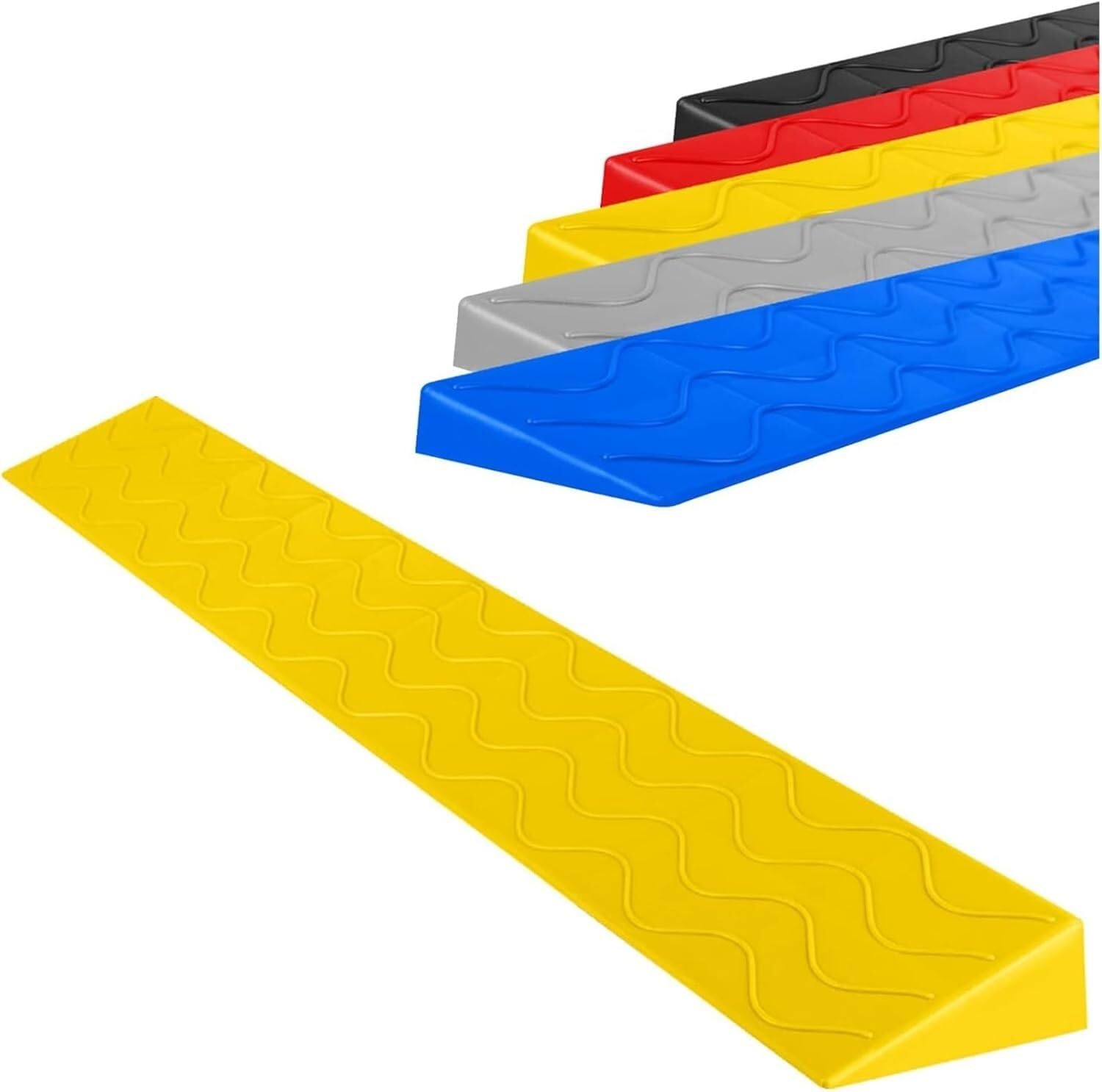 Rampe pour fauteuil roulant et rampe de seuil portable de 4 cm de hauteur jaune