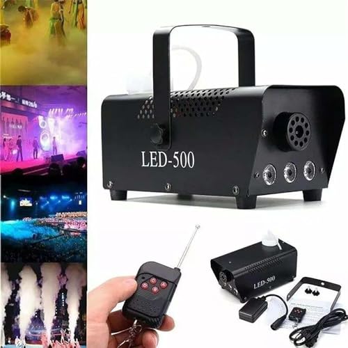 Máquina de humo con luces LED coloridas, 500W, control inalámbrico y cableado, para fiestas y eventos miniatura 2