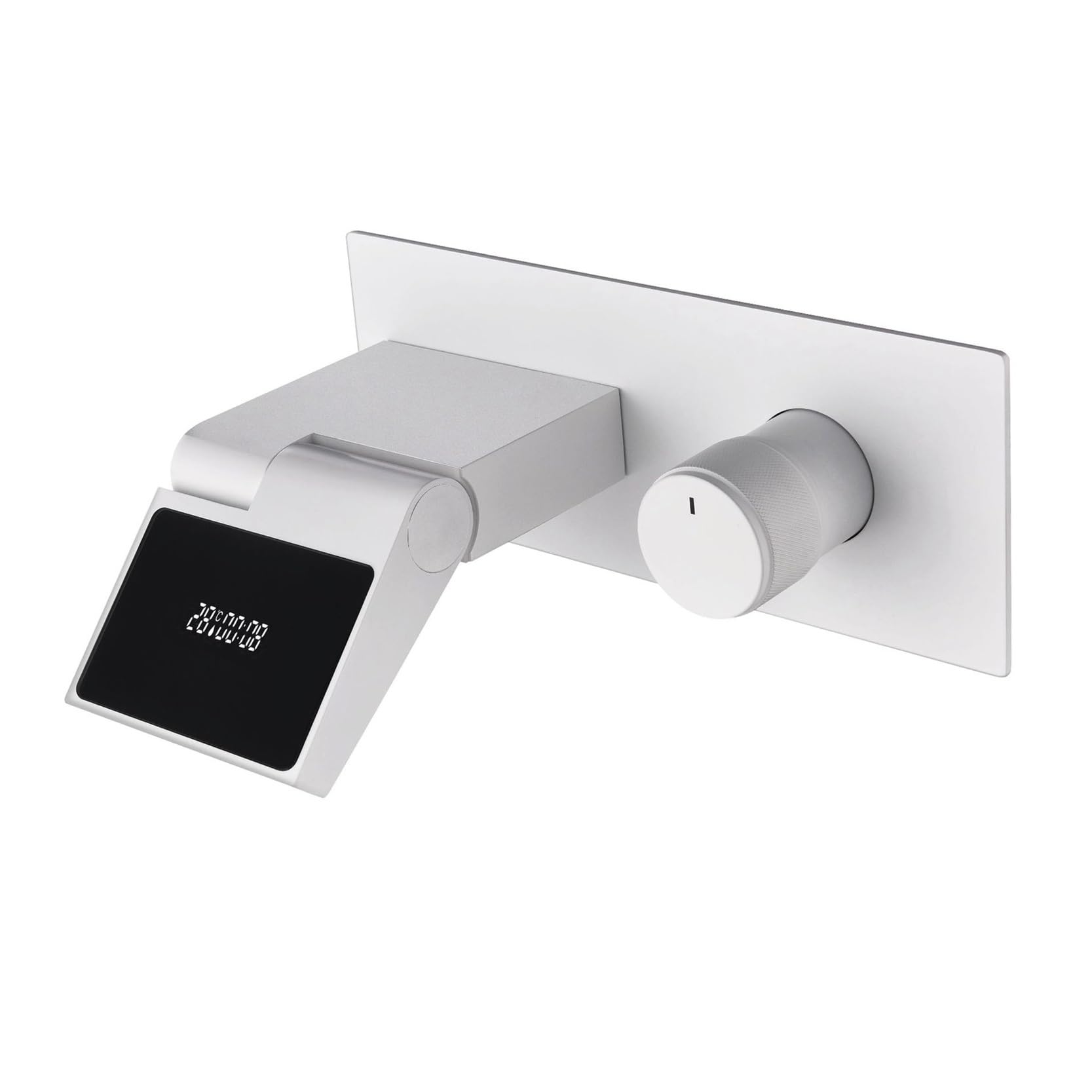Robinet de salle de bain en laiton massif noir avec technologie LED chic