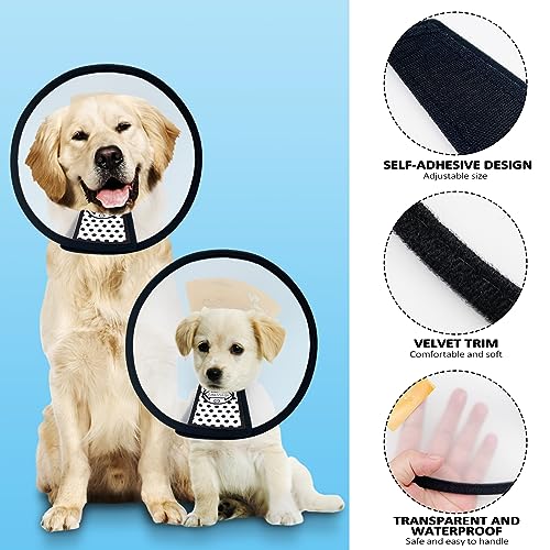 Mesybveo 2 Stück Schutzhalsbänder für Hunde und Katze, verstellbare Kegelform, Elisabethanisches Hundehalsband aus Kunststoff, Beißschutz