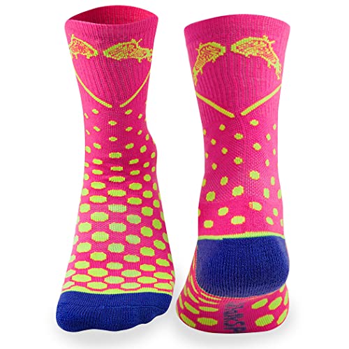 Image of ChalkTalkSPORTS Girls Lacrosse Socks - Mid-Calf Crew - Youth & Adult | Moisture-Wicking Performance Blend, Athletic Lax Gear, Stay-Up Technology, Arch Support, Breathable, Girls and Women