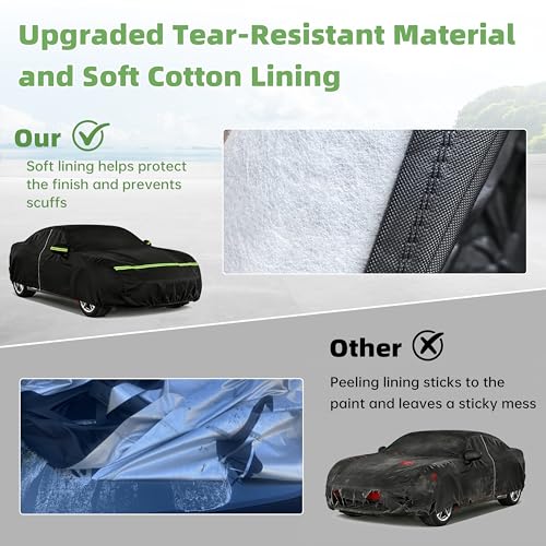 Image of Car Cover for Ford Mustang 1994-2025, Custom Fit Waterproof All Weather Full Car Cover, Windproof Outdoor Cover with Driver-Side Zipper Door