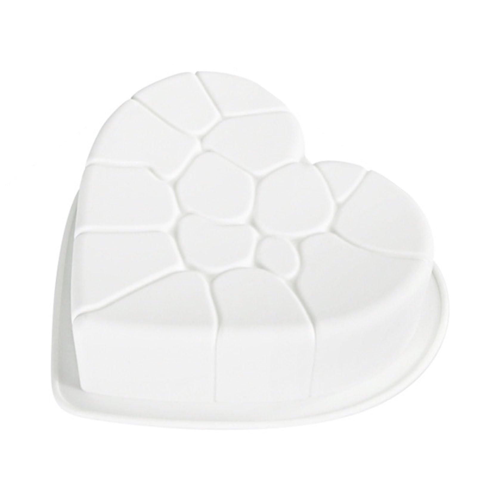 QUEENYARD Silicone Mold,Cracks Heart Silicone Molds Baking Tool Mousses Cake Decorating Molds for Making Chocolate,Candy,Candle,Soap